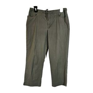 RALPH Ralph Lauren Vintage Capri Pants Pockets Logo Drawstring Green Cotton‎ 12